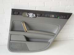 VW Phaeton D1 Rear OS Right Platinum Grey Leather Door Card 3D4867212AK (Item #154110) 