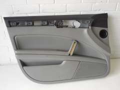 VW Phaeton D1 Front NS Left Platinum Grey Leather Door Card 3D2867011E (Item #154113) 