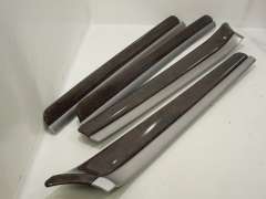 Audi A8 D3 SWB Grey Birch Over Aluminium Upper Door Trims Set 4E0867409G (Item #171455)