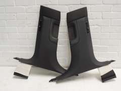 Audi A8 D3 Pair of Black Lower B Pillar Trim	With Leather Inserts 4E0867244 (Item #446515) 