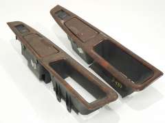 Audi A8 D2 Pair Rear Black Walnut Door Insert Trims Handles 4D0959527C (Item #179104) 
