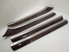 Audi A8 D3 Walnut Over Brushed Aluminium Upper Door Trims Set 4 4E0867409H (Item #227612) 