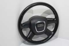 Audi A3 8P A4 B7 4 Spoke Black Leather Sport Steering Wheel 8P0419091BF (Item #468152) 