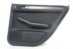 Audi A6 C5 OS Right Rear Black Check Cloth Door Card 4B0867304 (Item #213313)
