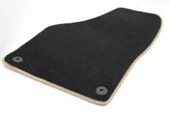 VW Tiguan 5N Front NS Left Carpet Floor Mat Black with Cream Piping 5N2061275P (Item #301783) 