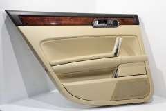 VW Phaeton D1 Rear NS Left Brown Sunshine Beige Cream Door Card 3D4867211AK (Item #303755) 