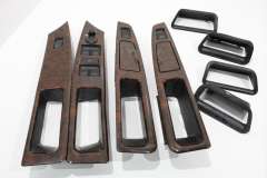 Audi A8 D2 Set of 4 Walnut over Black Door Inserts Handles 4D2959521G (Item #451237) 