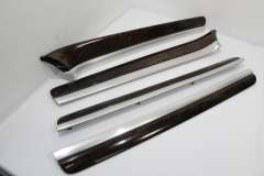 Audi A8 D3 Assam Grey Wood Over Brushed Aluminium Upper Door Trims 4E0867409 (Item #340692) 