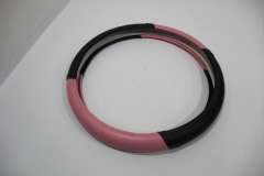 Audi Steering Wheel Cover Black and Pink Perforated  (Item #364161) 