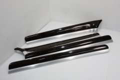 Audi A8 D3 SWB Grey Birch Over Aluminium Upper Door Trims Set 4E0867409G (Item #370697) 