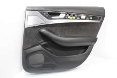 Audi A8 D4 Rear OS Right Black Leather Alcantara Door Card 4H2867304B (Item #383511)