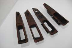 Audi A8 D2 Set of 4 Walnut over Black Door Inserts Handles 4D2959521G (Item #391274)