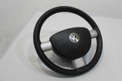 VW Beetle 9C Black Leather 3 Spoke Steering Wheel 1C0419091BD (Item #458565) 