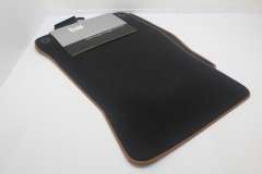 Audi A4 B8 RHD Front Black + Brown Carpet Floor Mats New Genuine 8K2863691AVMU (Item #462460)