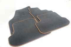 VW Beetle 9C Front Rear Carpet Floor Mats Black Brown New Genuine 5C2863011BADF (Item #462464) 