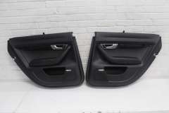 Audi A6 C6 Pair Rear Black Leather Door Cards with Blinds  4F0867303ED (Item #465505) 