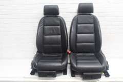 Audi A6 C6 Front Heated Electric Memory Seats Black Milano Leather 4F0881405AP (Item #465660) 