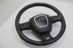Audi A6 C6 S-Line Black Perforated Leather Steering Wheel 4F0419091BS (Item #466032) 